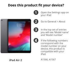 Schwarze Defender Tablet Hülle mit Riemen iPad Air 2 (2014)