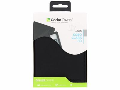 Gecko Covers Deluxe Klapphülle Schwarz für das Kobo Clara HD