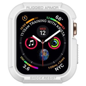 Spigen Rugged Armor™ Case für die Apple Watch Series 4-6 / SE - 44 mm - Weiß