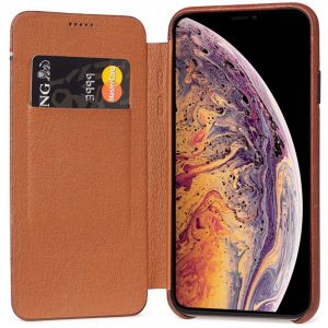 Decoded Leather Slim Wallet Klapphülle Braun für das iPhone Xs Max