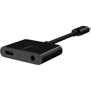 Belkin RockStar Adapter USB-C Charge + 3,5 mm Audio - Schwarz