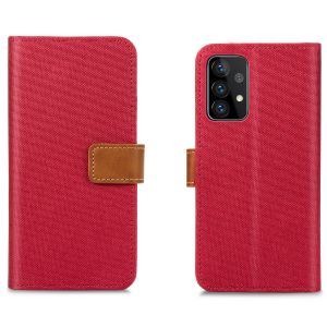 iMoshion Luxuriöse Canvas-Klapphülle Samsung Galaxy A72 - Rot