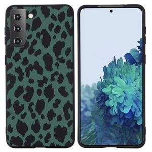 iMoshion Design Hülle Samsung Galaxy S21 - Leopard - Grün / Schwarz