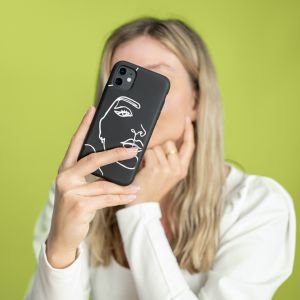 iMoshion Design Hülle Galaxy A72 - Abstraktes Gesicht - Weiß