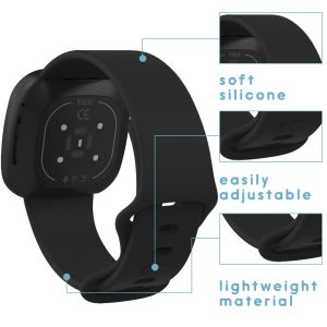 iMoshion Silikonband für das Fitbit Versa 4 / 3 / Sense (2) - Schwarz