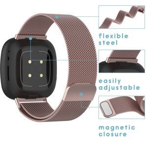 iMoshion Milanese Watch Armband Fitbit Versa 4 / 3 / Sense (2) - Rosa