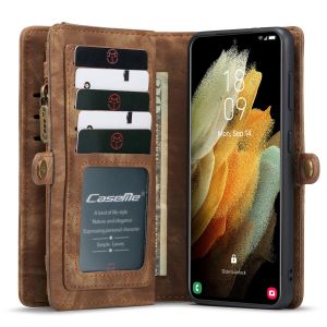 CaseMe Luxuriöse 2-in-1-Portemonnaie-Klapphülle Leder Samsung Galaxy S21