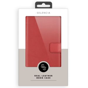 Selencia Echtleder Klapphülle Rot für das Samsung Galaxy A20e