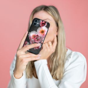 iMoshion Design Hülle iPhone 11 - Blume - Rosa / Schwarz