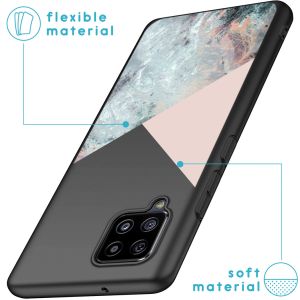 iMoshion Design Hülle Samsung Galaxy A42 - Marmor - Rosa / Schwarz