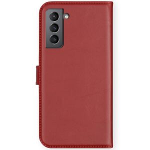 Selencia Echtleder Klapphülle für das Samsung Galaxy S21 Plus - Rot