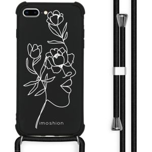 iMoshion Design Hülle mit Band für das iPhone 8 Plus / 7 Plus - Woman Flower Black