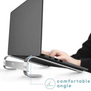 iMoshion Laptop, Standardausführung für den Schreibitsch – verstellbar – maximal 18 Zoll – Aluminium – silberfarben