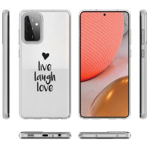 iMoshion Design Hülle Samsung Galaxy A72 - Live Laugh Love - Schwarz