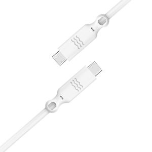 Just Green USB-C- auf-USB-C-Kabel - Recycelbar - 3A - 2 Meter - Weiß