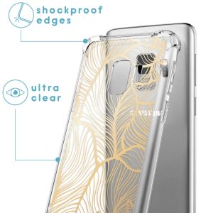 iMoshion Design Hülle mit Band für das Samsung Galaxy S9 - Golden Leaves