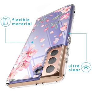 iMoshion Design Hülle Samsung Galaxy S21 Plus - Blume - Rosa