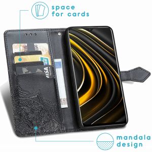 iMoshion Mandala Klapphülle Xiaomi Poco M3 - Schwarz
