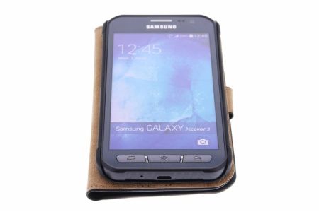 Luxus Klapphülle für Samsung Galaxy Xcover 3 - Schwarz
