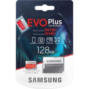 Samsung 128GB EVO Plus microSDXC Speicherkarte Klasse 10 + Adapter