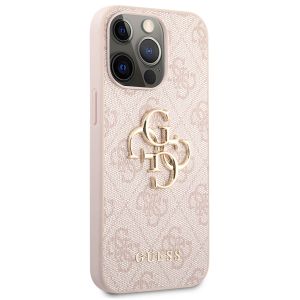 Guess 4G Metal Logo Back Cover für das iPhone 13 Pro - Rosa / Gold