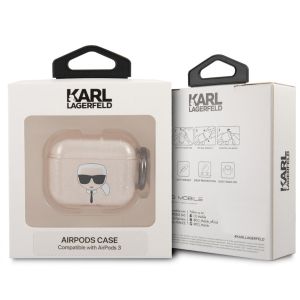 Karl Lagerfeld Karl's Head Silicone Glitter Case für das Apple AirPods 3 (2021) - Gold
