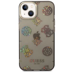 Guess Peony Glitter Back Cover für das iPhone 14 - Schwarz