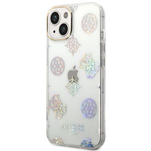 Guess Peony Glitter Back Cover für das iPhone 14 - Weiß