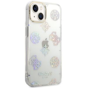 Guess Peony Glitter Back Cover für das iPhone 14 - Weiß