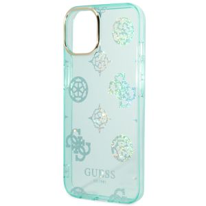 Guess Peony Glitter Back Cover für das iPhone 14 - Türkis