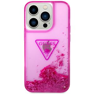 Guess Liquid Glitter Back Cover für das iPhone 14 Pro - Fuchsia