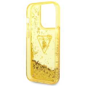 Guess Liquid Glitter Back Cover für das iPhone 14 Pro Max - Gelb