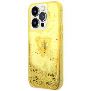Guess Liquid Glitter Back Cover für das iPhone 14 Pro Max - Gelb