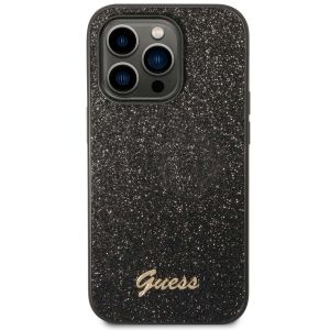 Guess Glitter Flakes Back Cover für das iPhone 14 Pro - Schwarz