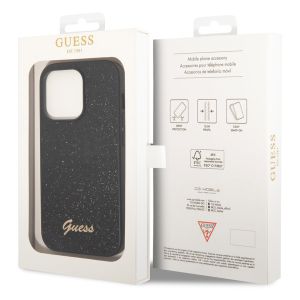 Guess Glitter Flakes Back Cover für das iPhone 14 Pro - Schwarz