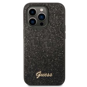 Guess Glitter Flakes Back Cover für das iPhone 14 Pro Max - Schwarz