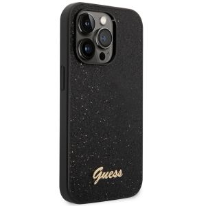 Guess Glitter Flakes Back Cover für das iPhone 14 Pro Max - Schwarz