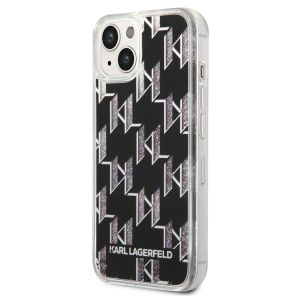 Karl Lagerfeld Liquid Glitter Cover Monogram für das iPhone 14 - Schwarz