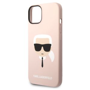 Karl Lagerfeld Karl's Head Liquid Silikonhülle MagSafe iPhone für das 14 - Rosa