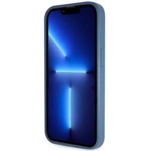 Guess 4G Logo Triangle Strass Back Cover für das iPhone 15 Pro - Blau