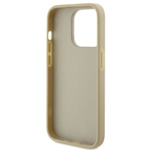 Guess 4G Metal Logo Back Cover mit Glitter für das iPhone 15 Pro - Gold