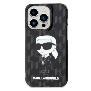 Karl Lagerfeld Hard Case Back Cover Monogram für das iPhone 15 Pro - Schwarz
