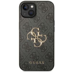 Guess 4G Metal Logo Back Cover für das iPhone 15 - Grau