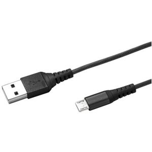 Celly Braided ﻿Micro-USB-zu-USB-Kabel – 1 Meter - Schwarz