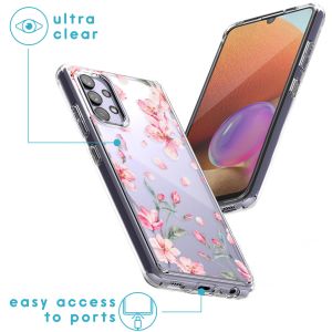 iMoshion Design Hülle Samsung Galaxy A32 (4G) - Blume - Rosa