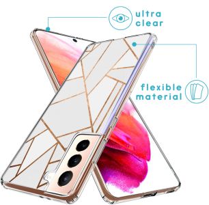 iMoshion Design Hülle für das Samsung Galaxy S21 FE - White Graphic
