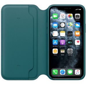 Apple Leather Folio Klapphülle für iPhone 11 Pro - Peacock