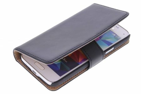 Luxus Klapphülle für Samsung Galaxy S5 Mini - Schwarz