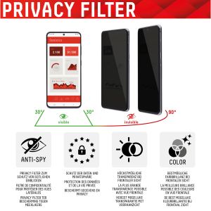 Displex Displayschutz aus gehärtetem Glas Privacy für das Samsung Galaxy S22 Plus