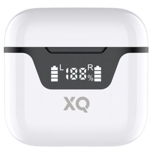 XQISIT ﻿TWS Button Typ TW200 - Kabellose Kopfhörer mit Ladeschale - Weiß